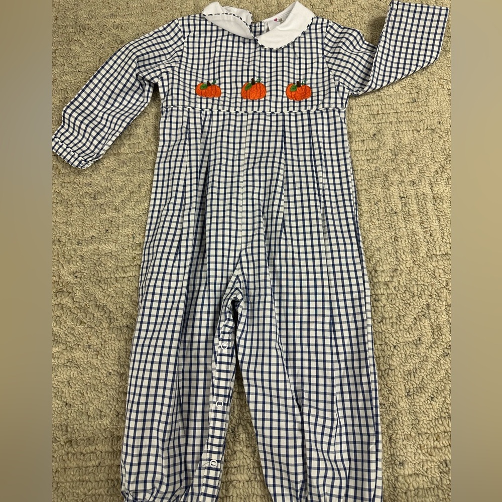 Eliza James brand new 3T pumpkin romper. Can be worn by boy or girl!